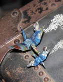 Large and Small Origami Crane Pendants